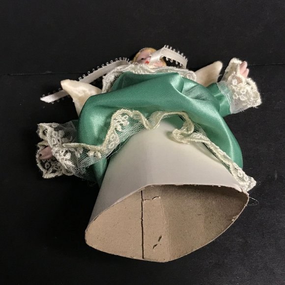 1 Vintage Angel Christmas Ornament, porcelain head arms angel small tree topper - Picture 8 of 10
